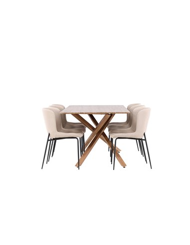 Matgrupp Piazza med Modesto matstolar, 180 × 90 cm