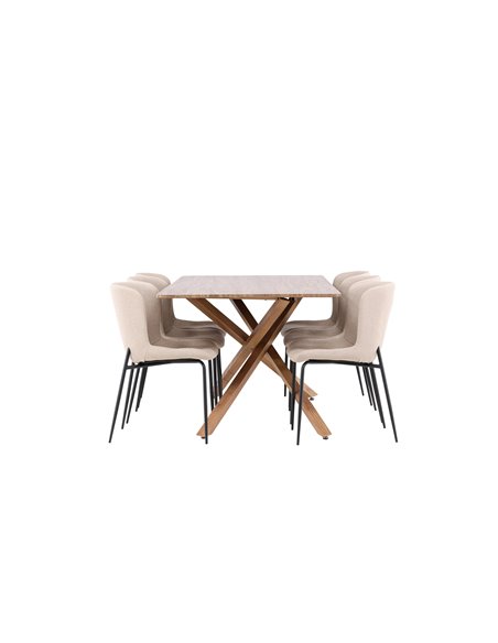 Matgrupp Piazza med Modesto matstolar, 180 × 90 cm