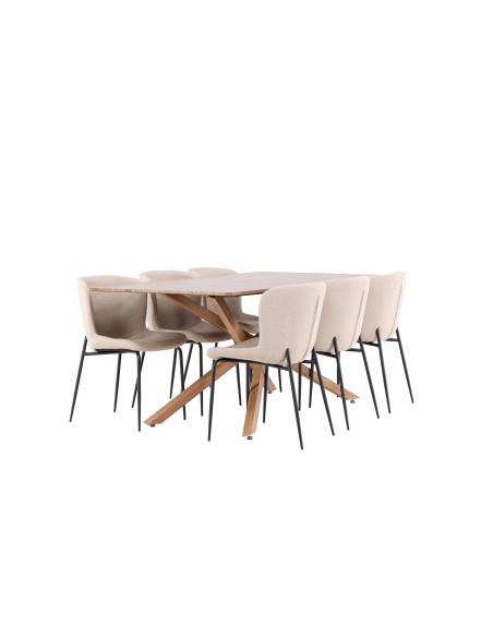 Matgrupp Piazza med Modesto matstolar, 180 × 90 cm