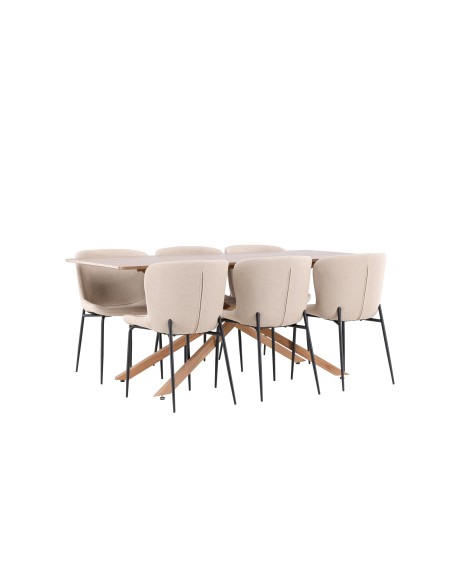 Matgrupp Piazza med Modesto matstolar, 180 × 90 cm