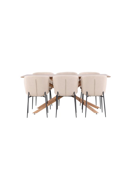 Matgrupp Piazza med Modesto matstolar, 180 × 90 cm