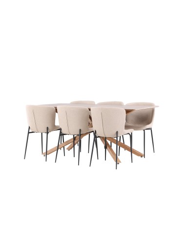 Matgrupp Piazza med Modesto matstolar, 180 × 90 cm