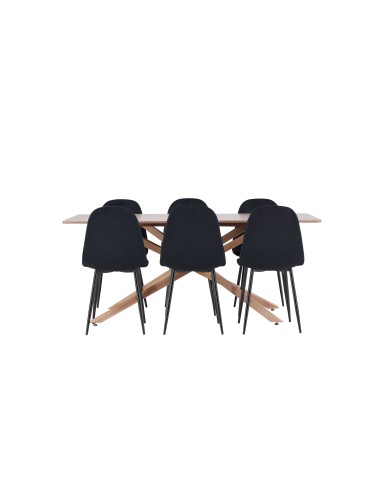 Matgrupp Piazza med Polar matstolar, 180 × 90 cm