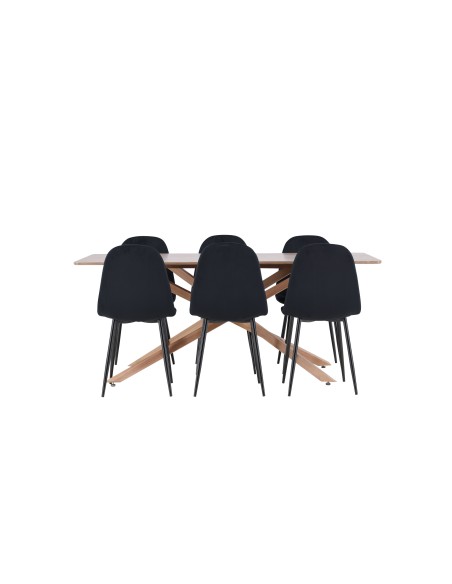 Matgrupp Piazza med Polar matstolar, 180 × 90 cm