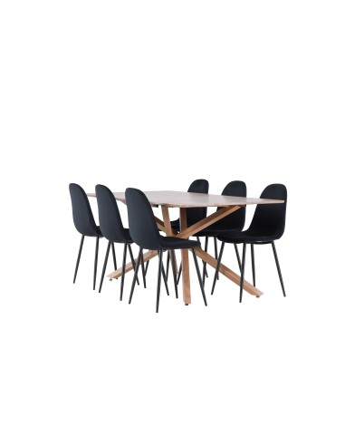 Matgrupp Piazza med Polar matstolar, 180 × 90 cm