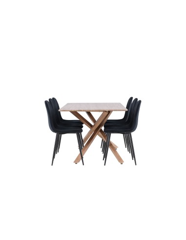 Matgrupp Piazza med Polar matstolar, 180 × 90 cm