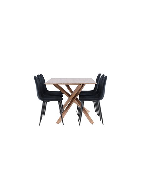 Matgrupp Piazza med Polar matstolar, 180 × 90 cm