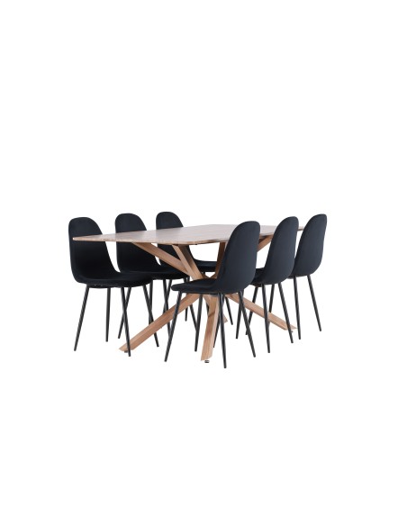 Matgrupp Piazza med Polar matstolar, 180 × 90 cm