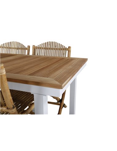 Matgrupp Panama med Cane matstolar, 152 × 90 cm