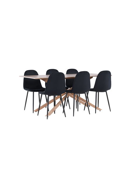 Matgrupp Piazza med Polar matstolar, 180 × 90 cm