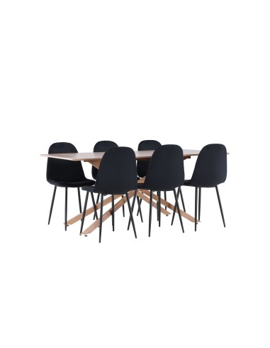 Matgrupp Piazza med Polar matstolar, 180 × 90 cm