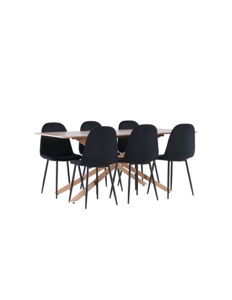 Matgrupp Piazza med Polar matstolar, 180 × 90 cm
