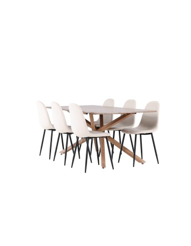 Matgrupp Piazza med Polar matstolar, 180 × 90 cm