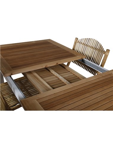 Matgrupp Panama med Cane matstolar, 152 × 90 cm