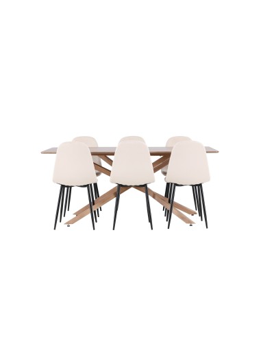 Matgrupp Piazza med Polar matstolar, 180 × 90 cm