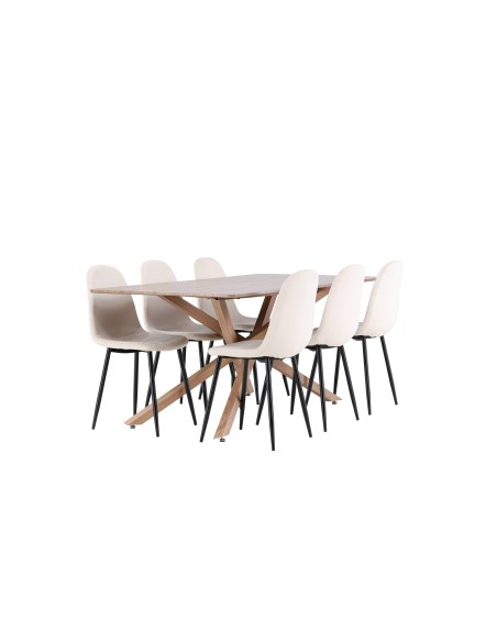 Matgrupp Piazza med Polar matstolar, 180 × 90 cm
