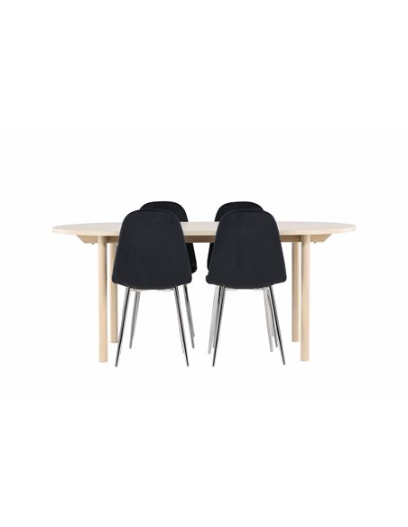 Matgrupp Andy med Polar matstolar, 180 × 90 cm