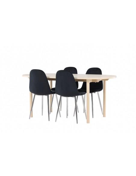 Matgrupp Andy med Polar matstolar, 180 × 90 cm
