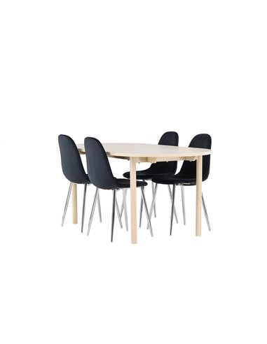 Matgrupp Andy med Polar matstolar, 180 × 90 cm