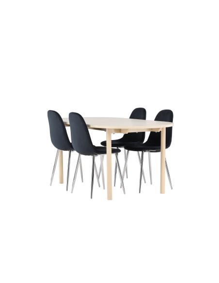 Matgrupp Andy med Polar matstolar, 180 × 90 cm