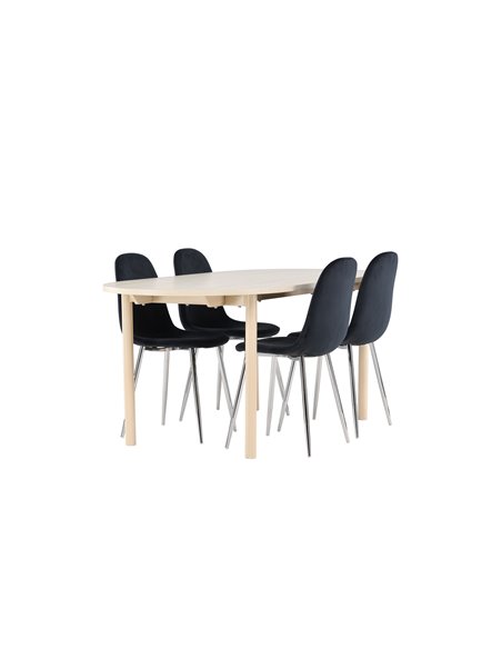 Matgrupp Andy med Polar matstolar, 180 × 90 cm
