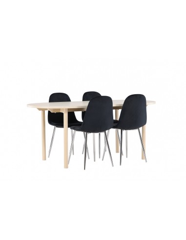 Matgrupp Andy med Polar matstolar, 180 × 90 cm