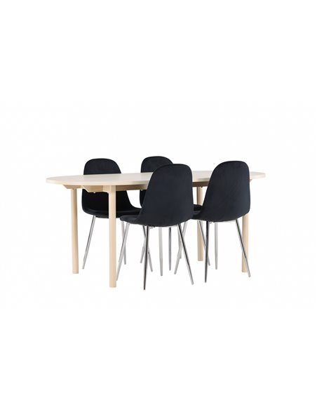 Matgrupp Andy med Polar matstolar, 180 × 90 cm