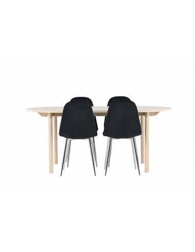 Matgrupp Andy med Polar matstolar, 180 × 90 cm