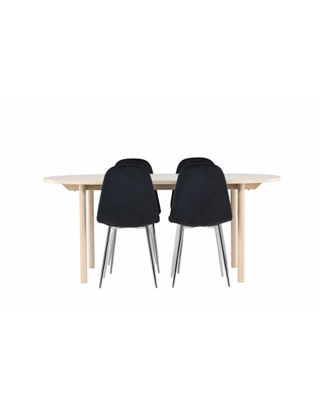 Matgrupp Andy med Polar matstolar, 180 × 90 cm
