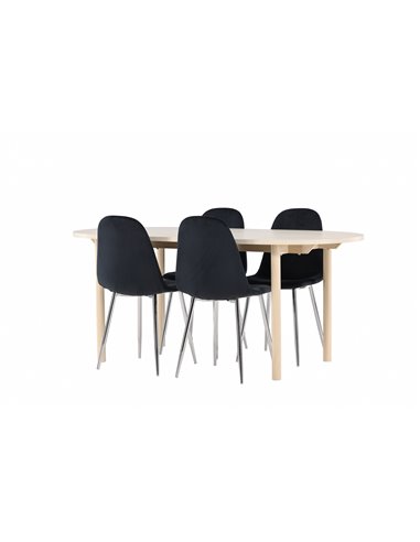 Matgrupp Andy med Polar matstolar, 180 × 90 cm