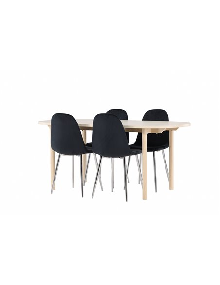 Matgrupp Andy med Polar matstolar, 180 × 90 cm