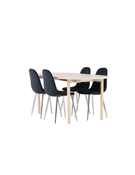 Matgrupp Andy med Polar matstolar, 180 × 90 cm