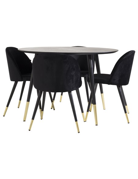 Matgrupp Dipp med Velvet matstolar