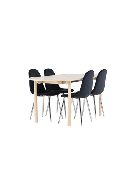 Matgrupp Andy med Polar matstolar, 180 × 90 cm