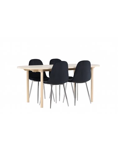 Matgrupp Andy med Polar matstolar, 180 × 90 cm