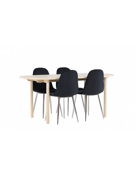 Matgrupp Andy med Polar matstolar, 180 × 90 cm