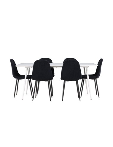 Matgrupp Silar med Polar matstolar, 180 × 90 cm