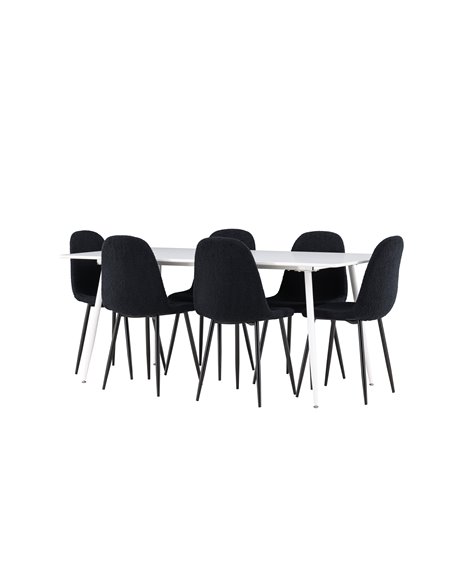 Matgrupp Silar med Polar matstolar, 180 × 90 cm