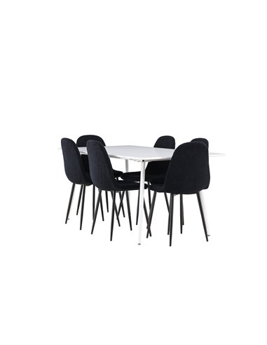 Matgrupp Silar med Polar matstolar, 180 × 90 cm