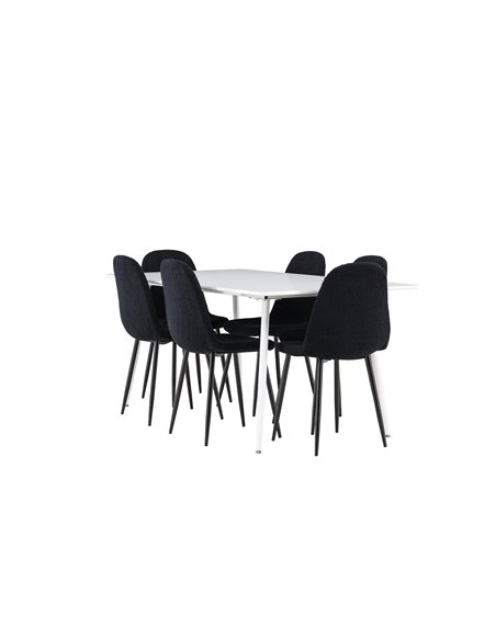 Matgrupp Silar med Polar matstolar, 180 × 90 cm