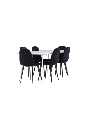 Matgrupp Silar med Polar matstolar, 180 × 90 cm
