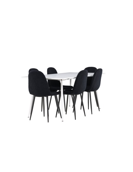Matgrupp Silar med Polar matstolar, 180 × 90 cm