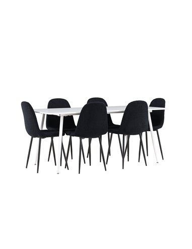 Matgrupp Silar med Polar matstolar, 180 × 90 cm