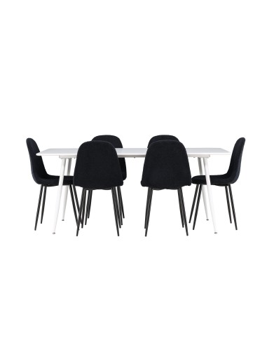 Matgrupp Silar med Polar matstolar, 180 × 90 cm
