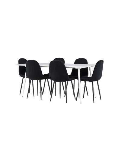 Matgrupp Silar med Polar matstolar, 180 × 90 cm