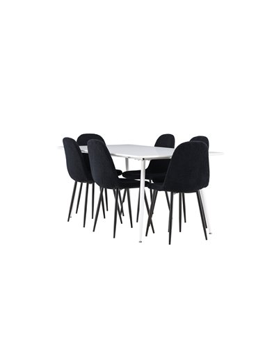 Matgrupp Silar med Polar matstolar, 180 × 90 cm