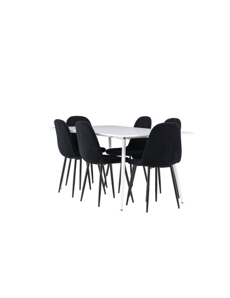 Matgrupp Silar med Polar matstolar, 180 × 90 cm