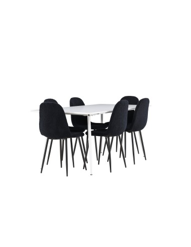 Matgrupp Silar med Polar matstolar, 180 × 90 cm