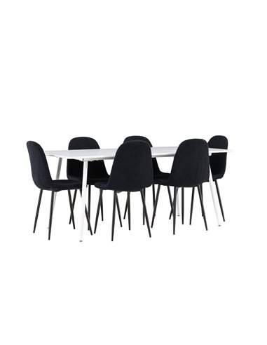 Matgrupp Silar med Polar matstolar, 180 × 90 cm
