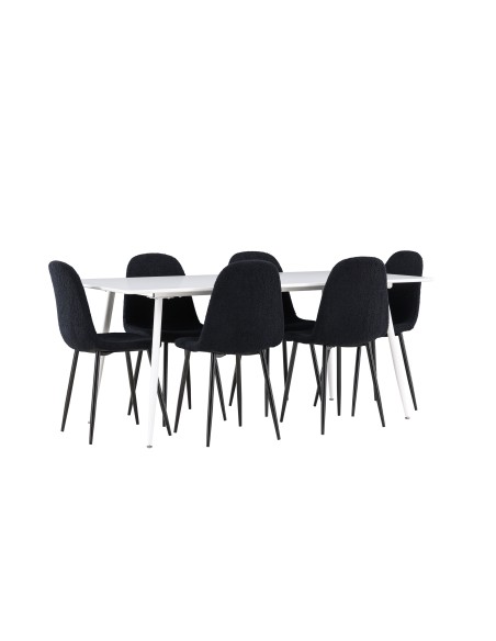 Matgrupp Silar med Polar matstolar, 180 × 90 cm